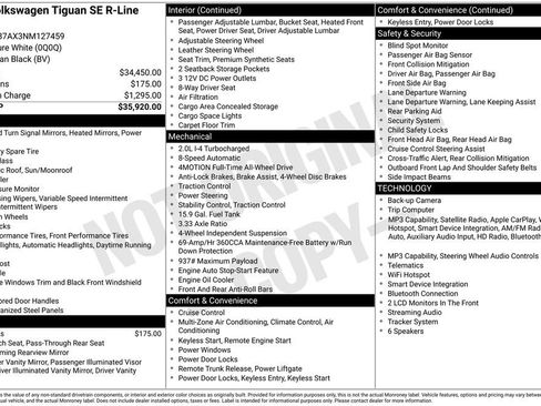 Used 2022 Volkswagen Tiguan SE R-Line AWD/4WD image 4