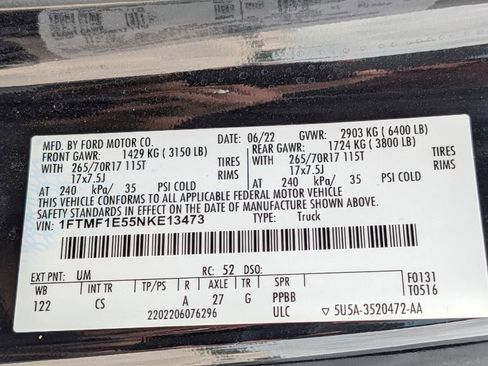 Certified 2022 Ford F150 XL w/ Equipment Group 101A High AWD/4WD image 23