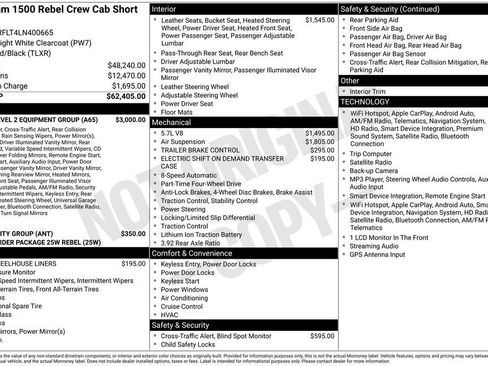 Certified 2020 RAM 1500 Rebel w/ Rebel Level 2 Equipment Group AWD/4WD image 25