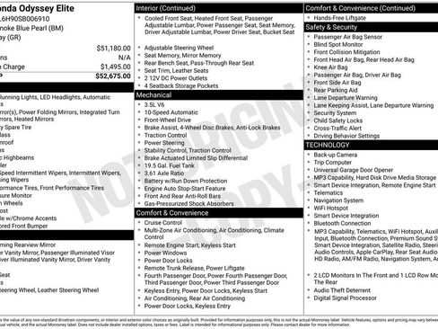 Used 2025 Honda Odyssey Elite image 5