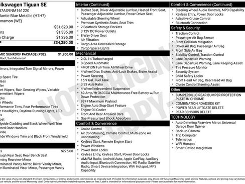 Used 2022 Volkswagen Tiguan SE w/ Panoramic Sunroof Package AWD/4WD image 17