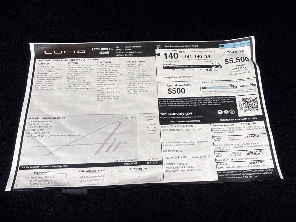 Used 2023 Lucid Air Pure AWD/4WD image 6