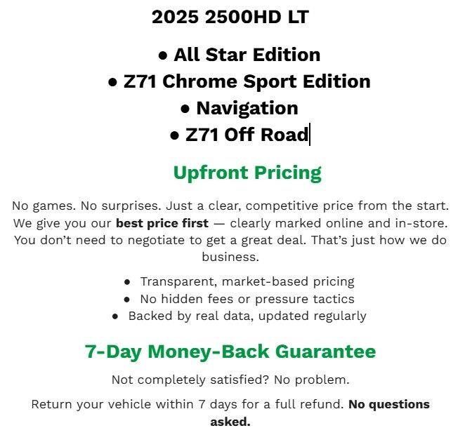 Certified 2025 Chevrolet Silverado 2500 LT w/ Z71 Chrome Sport Edition AWD/4WD image 2