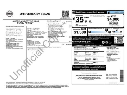 Used 2014 Nissan Versa SV w/ Convenience Package FWD image 6