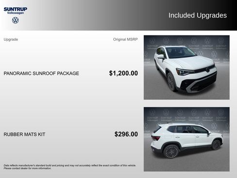 Used 2025 Volkswagen Taos SE w/ Panoramic Sunroof Package FWD image 2