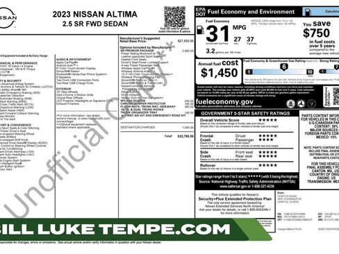 Used 2023 Nissan Altima 2.5 SR w/ SR Premium Package FWD image 1