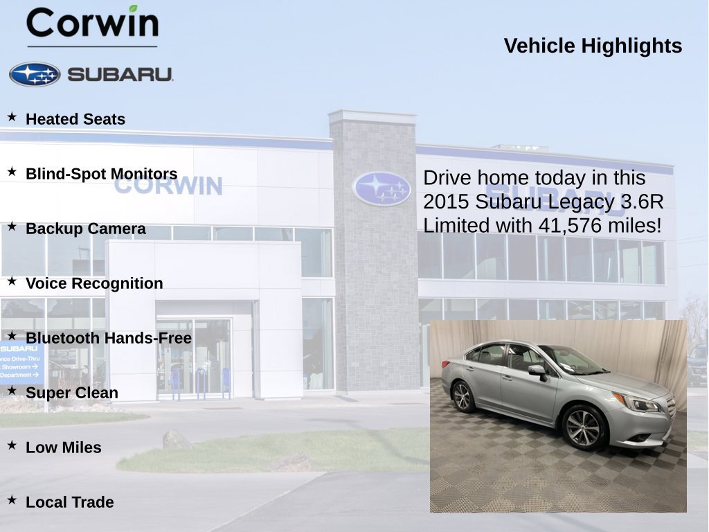 Used 2015 Subaru Legacy 3.6R Limited w/ Popular Package #4 AWD/4WD image 6