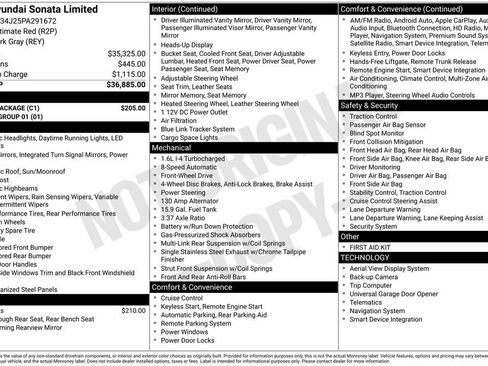 Certified 2023 Hyundai Sonata Limited w/ Cargo Package image 3