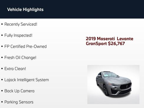 Used 2019 Maserati Levante GranSport AWD/4WD image 2