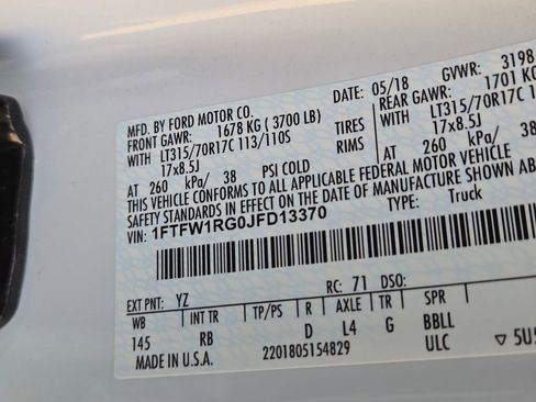 Used 2018 Ford F150 Raptor w/ Equipment Group 802A Luxury image 11