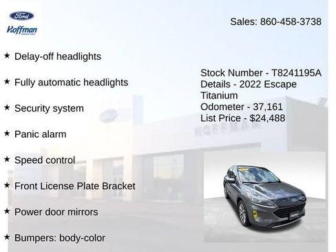 Used 2022 Ford Escape Titanium w/ Class II Trailer Tow Package AWD/4WD image 29
