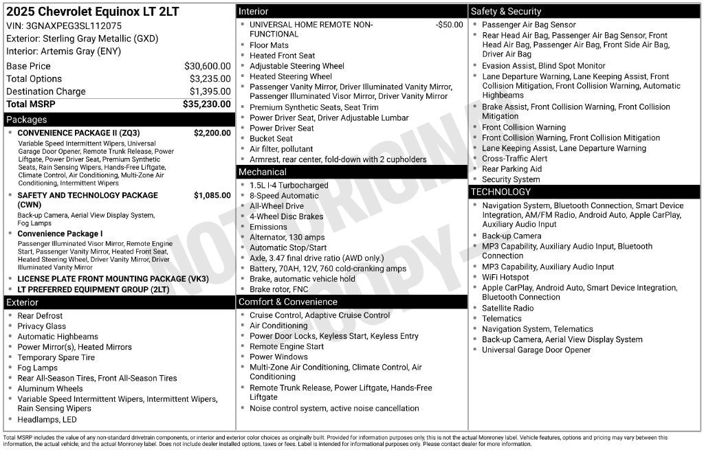Used 2025 Chevrolet Equinox LT w/ Convenience Package II AWD/4WD image 2