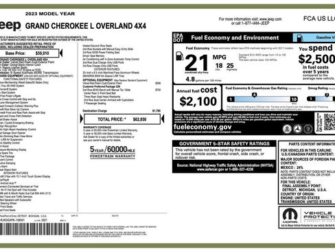 Certified 2023 Jeep Grand Cherokee L Overland image 2