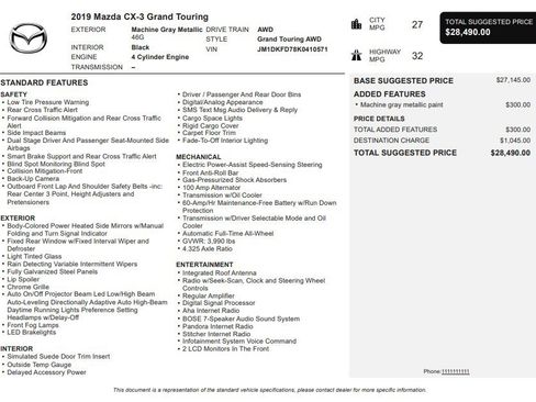 Used 2019 MAZDA CX-3 Grand Touring AWD/4WD image 36