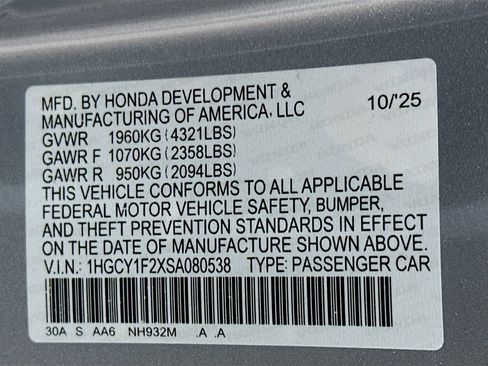 Used 2025 Honda Accord LX image 12