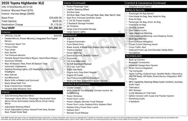 Used 2020 Toyota Highlander XLE FWD image 11