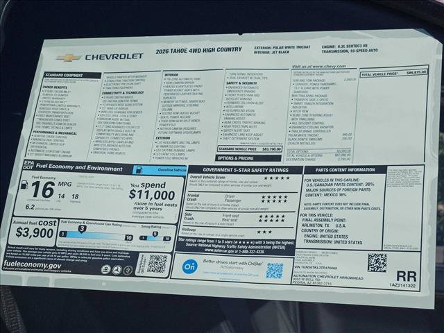 New 2026 Chevrolet Tahoe High Country w/ Sun And Tow Package AWD/4WD image 17