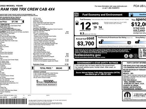 Used 2022 RAM 1500 TRX w/ TRX Level 1 Equipment Group image 7