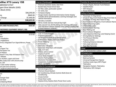New 2025 Cadillac XT5 Luxury w/ LPO, Floor Liner Package AWD/4WD image 3