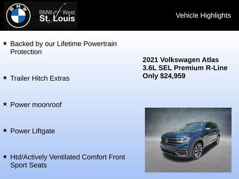 Used 2021 Volkswagen Atlas SEL Premium AWD/4WD image 8