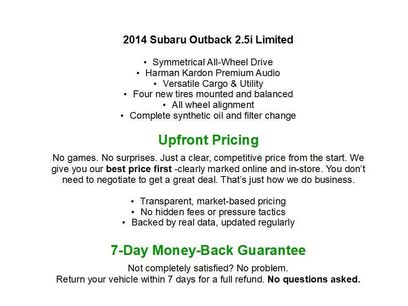 Used 2014 Subaru Outback 2.5i Limited w/ Moonroof Package
