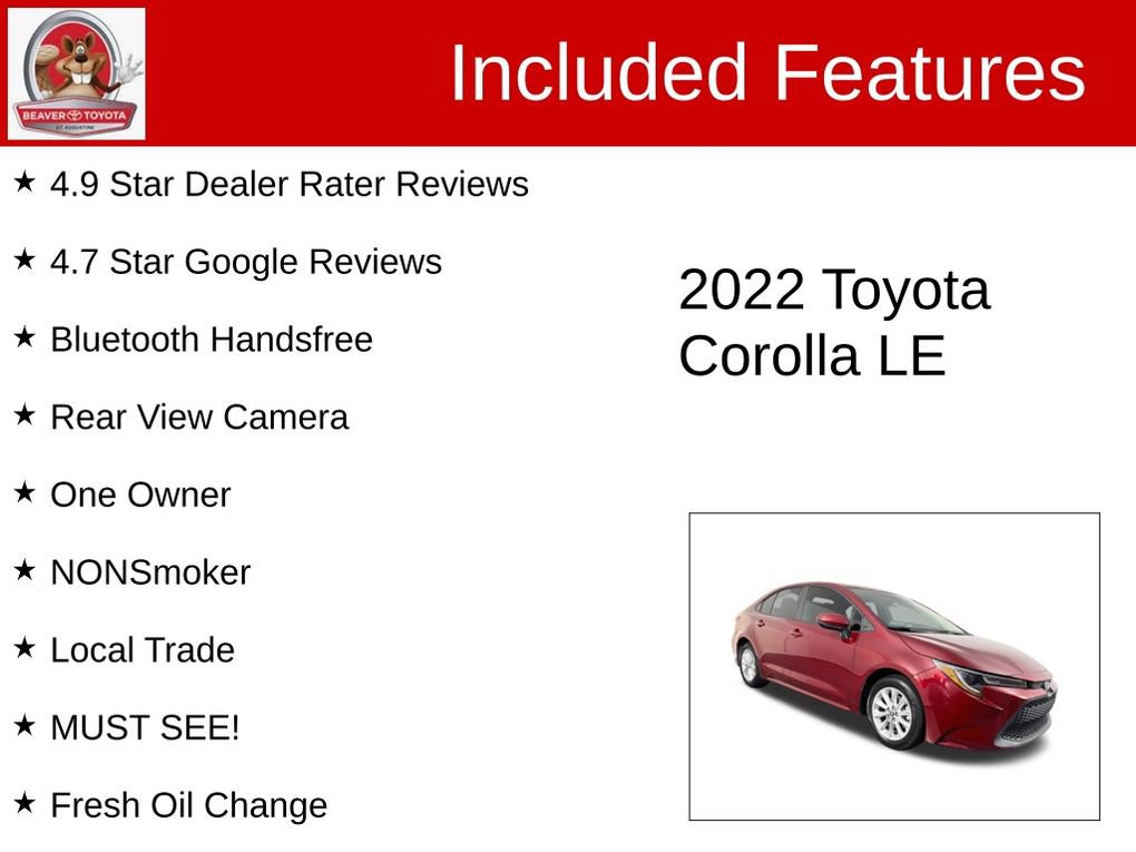 Used 2022 Toyota Corolla LE w/ LE Convenience Package FWD image 4