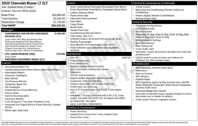Certified 2020 Chevrolet Blazer LT FWD image 9