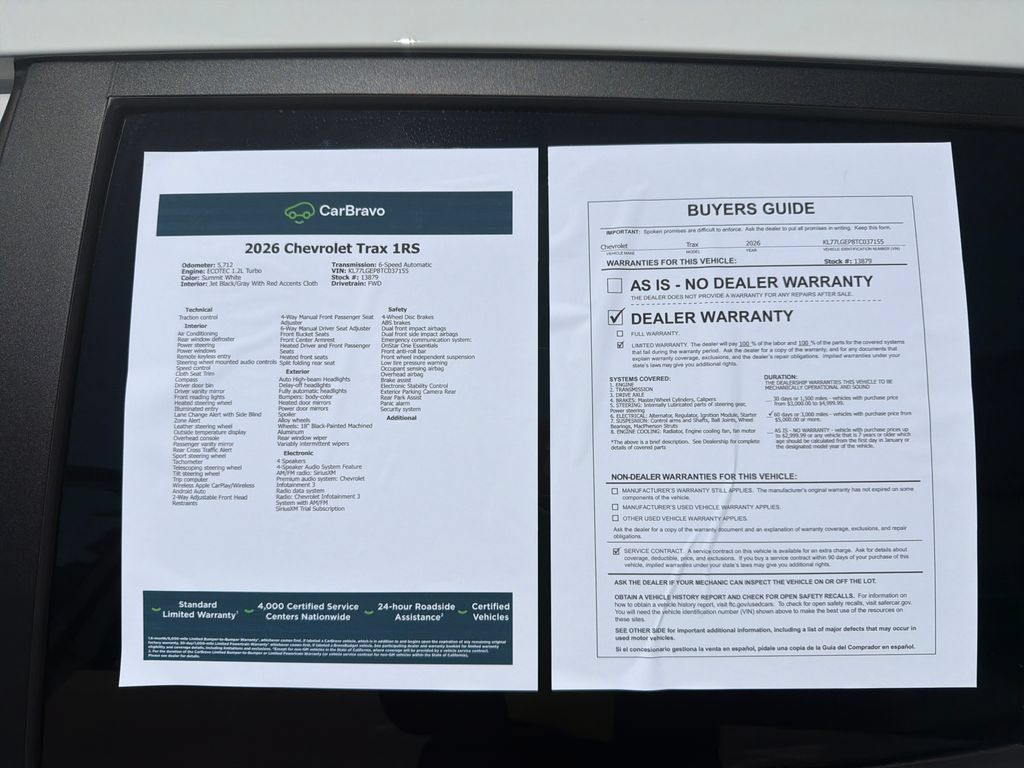 Certified 2026 Chevrolet Trax RS w/ Driver Confidence Package FWD image 30