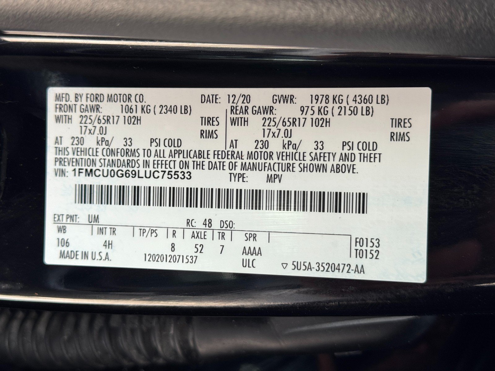 Used 2020 Ford Escape SE FWD image 39