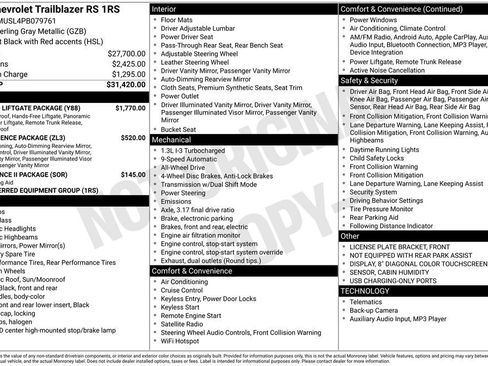 Used 2023 Chevrolet TrailBlazer RS w/ Sun and Liftgate Package AWD/4WD image 14