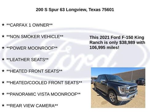 Used 2021 Ford F150 King Ranch w/ Equipment Group 601A High image 20