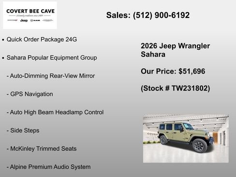 New 2026 Jeep Wrangler Unlimited Sahara AWD/4WD image 6