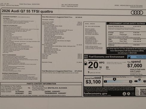 New 2026 Audi Q7 2.0T Premium Plus AWD/4WD image 32