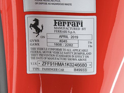 Certified 2019 Ferrari 488 Pista Spider RWD image 54