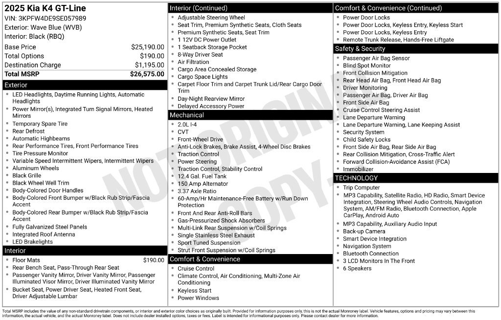 Used 2025 Kia K4 GT-Line FWD image 13