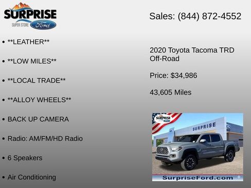 Used 2020 Toyota Tacoma TRD Off-Road AWD/4WD image 12