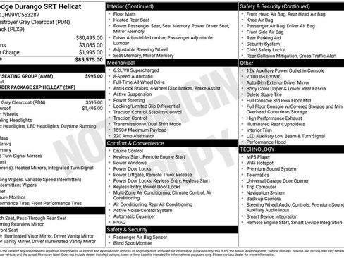 New 2027 Dodge Durango SRT Hellcat w/ 3rd Row Seating Group AWD/4WD image 45