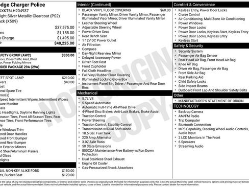 Used 2020 Dodge Charger Police w/ Fleet Safety Group AWD/4WD image 15