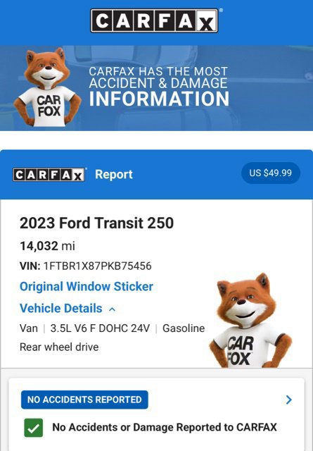 Used 2023 Ford Transit 250 148 High Roof w/ Load Area Protection Package RWD image 8