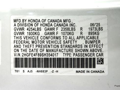 Certified 2025 Honda Civic Sport Touring image 19