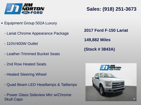 Used 2017 Ford F150 Lariat w/ Equipment Group 502A Luxury AWD/4WD image 14