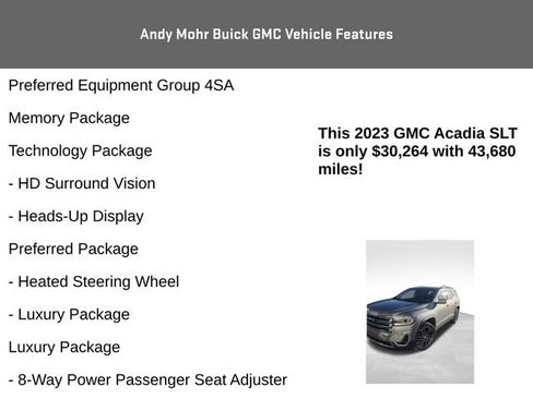 Used 2023 GMC Acadia SLT w/ Technology Package image 8