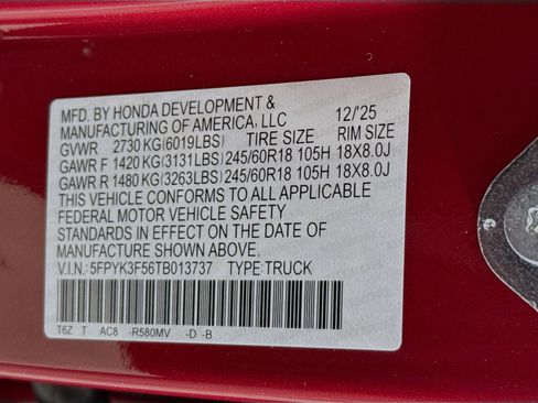 New 2026 Honda Ridgeline RTL image 38