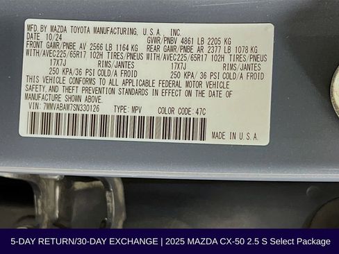 Used 2025 MAZDA CX-50 AWD 2.5 S w/ Cargo Package image 35