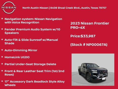 Used 2023 Nissan Frontier PRO-4X w/ Pro-4X Premium Package AWD/4WD image 24