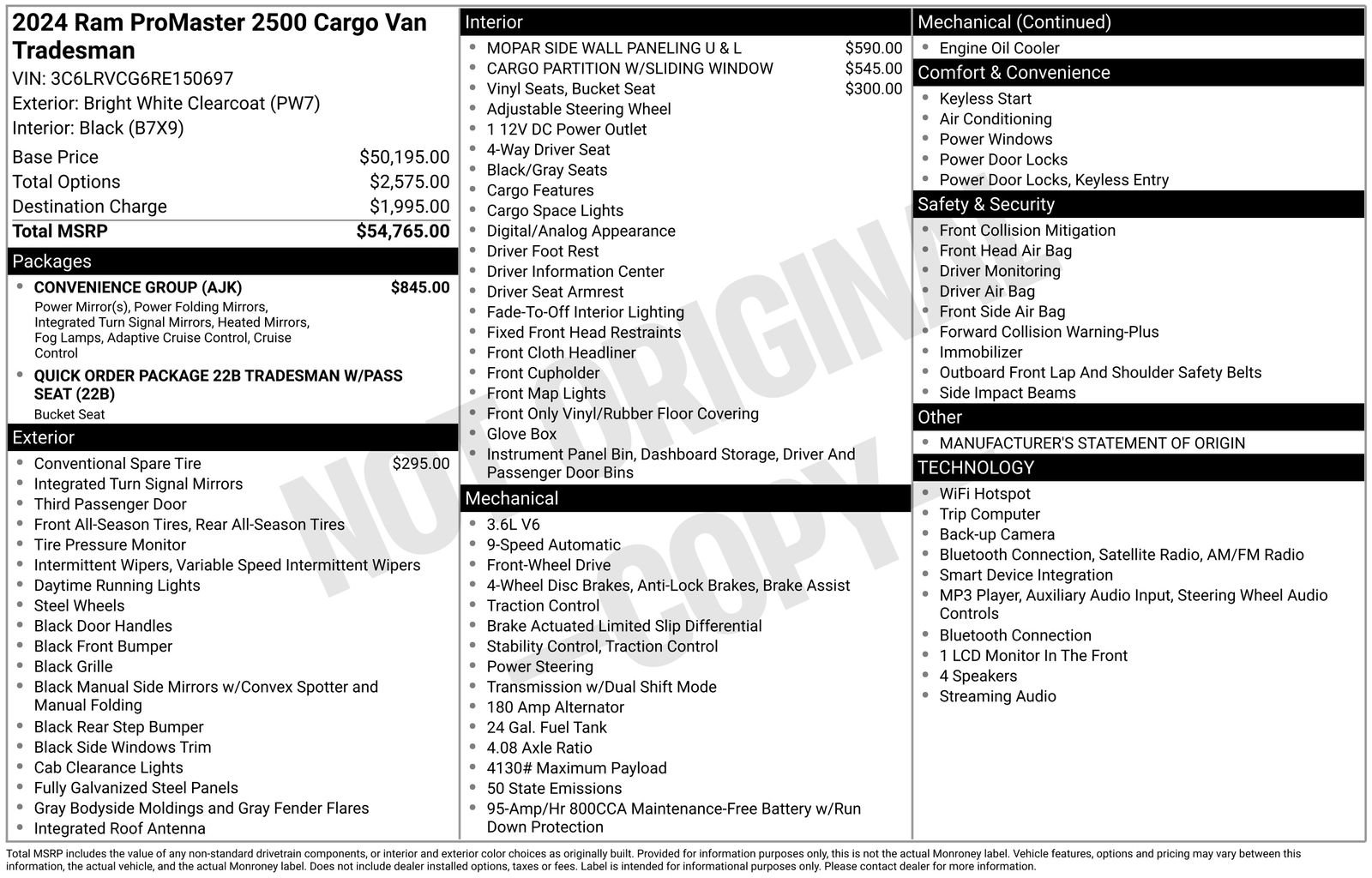 Used 2024 RAM ProMaster 2500 w/ Convenience Group FWD image 31