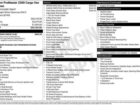 Used 2024 RAM ProMaster 2500 w/ Convenience Group FWD image 31