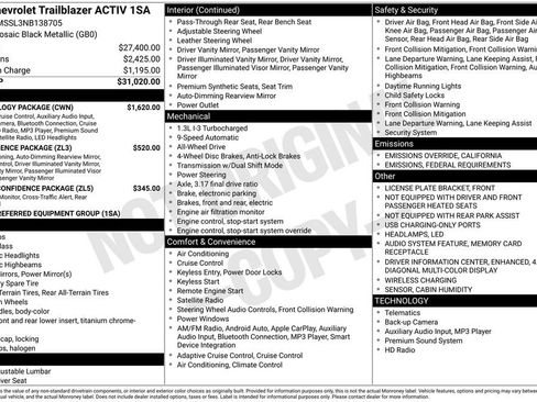 Certified 2022 Chevrolet TrailBlazer ACTIV w/ Technology Package image 28