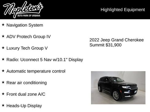 Used 2022 Jeep Grand Cherokee Summit w/ Adv Protech Group IV AWD/4WD image 15