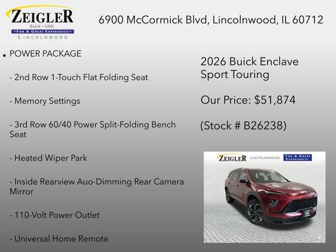 New 2026 Buick Enclave Sport Touring w/ Power Package AWD/4WD image 6